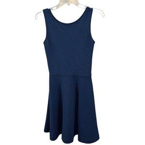 Frenchi Dress size S Blue Black Skater Fit Flare Knit Geometric Sleeveless